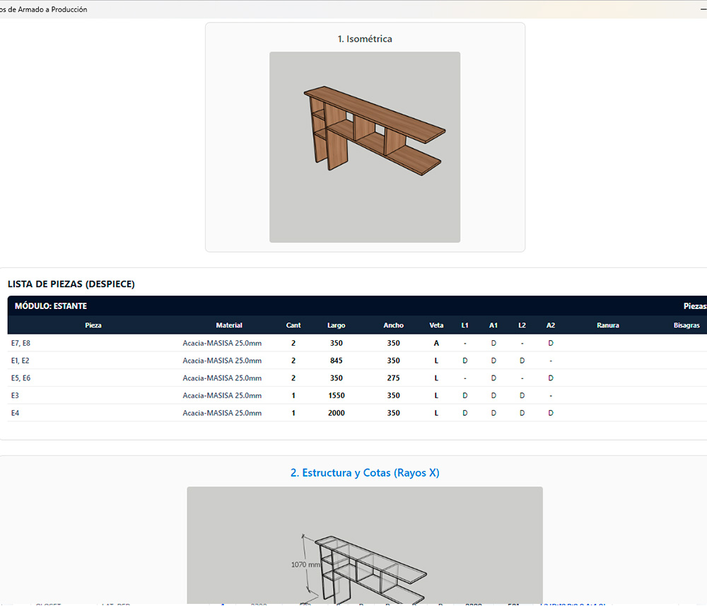 Plano de Armado Técnico en SmartModule