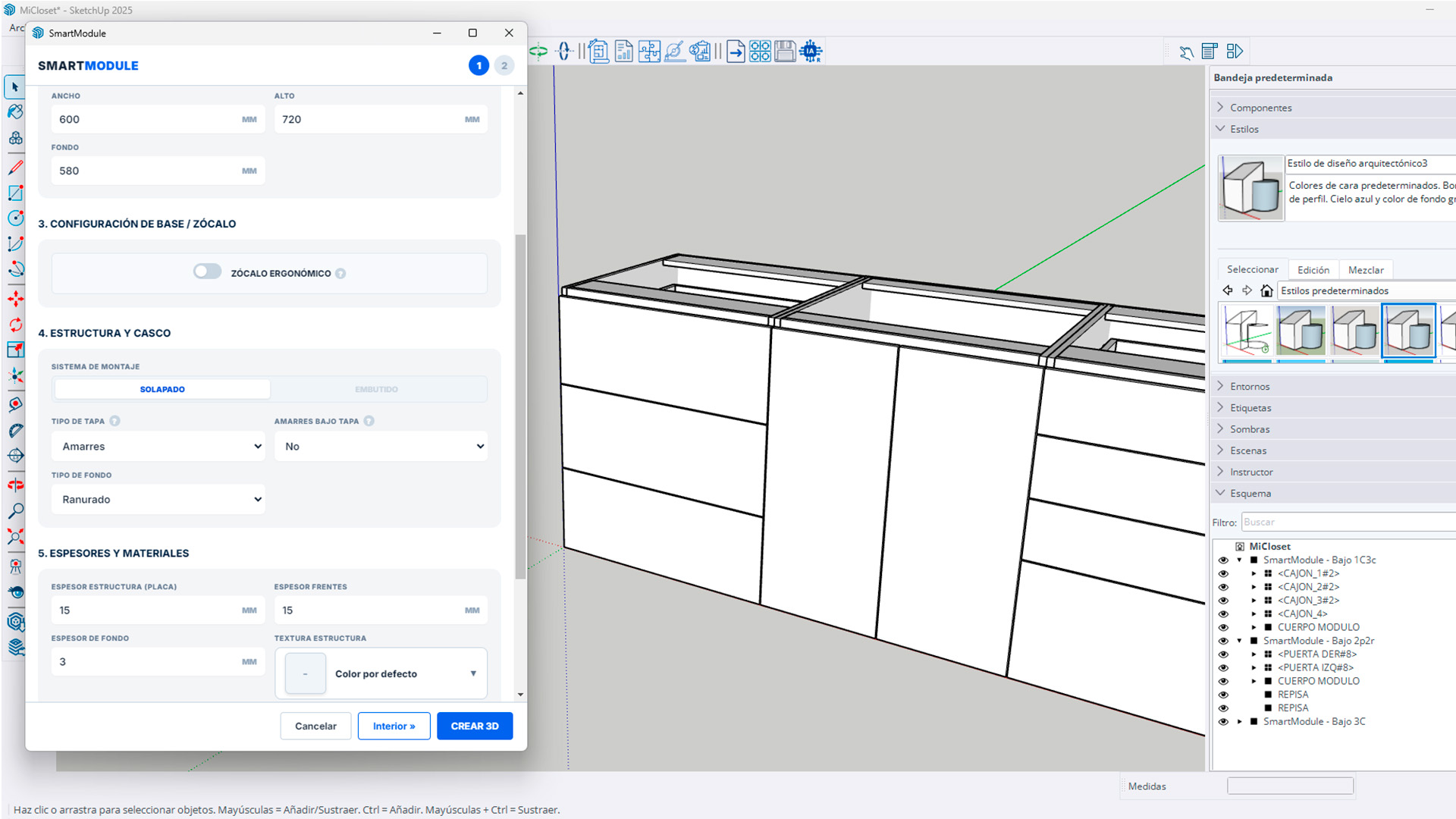 Configuración Estructural en SmartModule